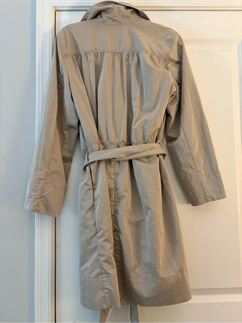 J. Jill Women’s Light Beige Tie-Waist Trench Coat